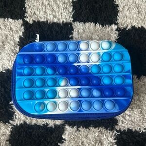 Blue and White Pop it Pencil Case
